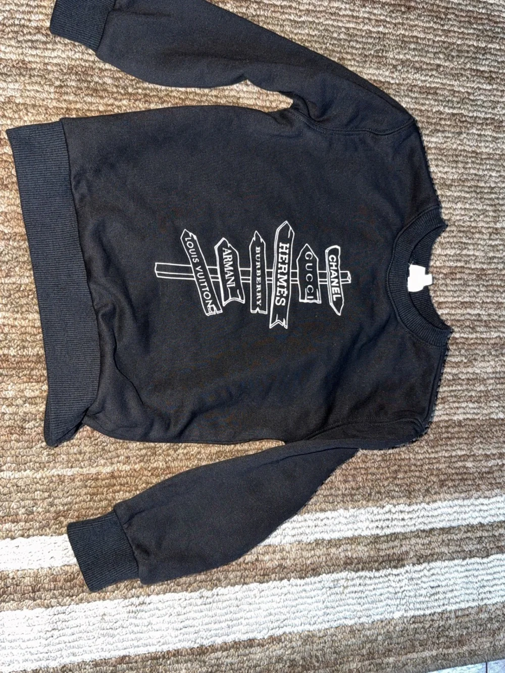 Kid’s Unisex Black Graphic Logo Sweatshirt -